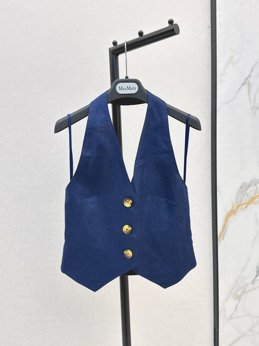 MaxM* 25ss linen halter vest