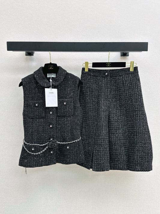 C*nel 25ss glitter tweed suit