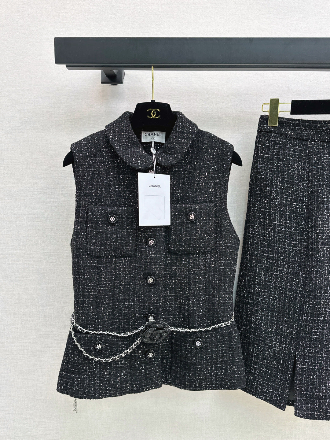 C*nel 25ss glitter tweed suit