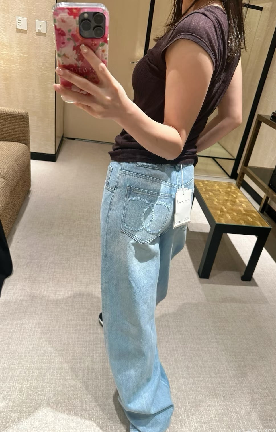 C*nel 25ss sequins embroidered jeans
