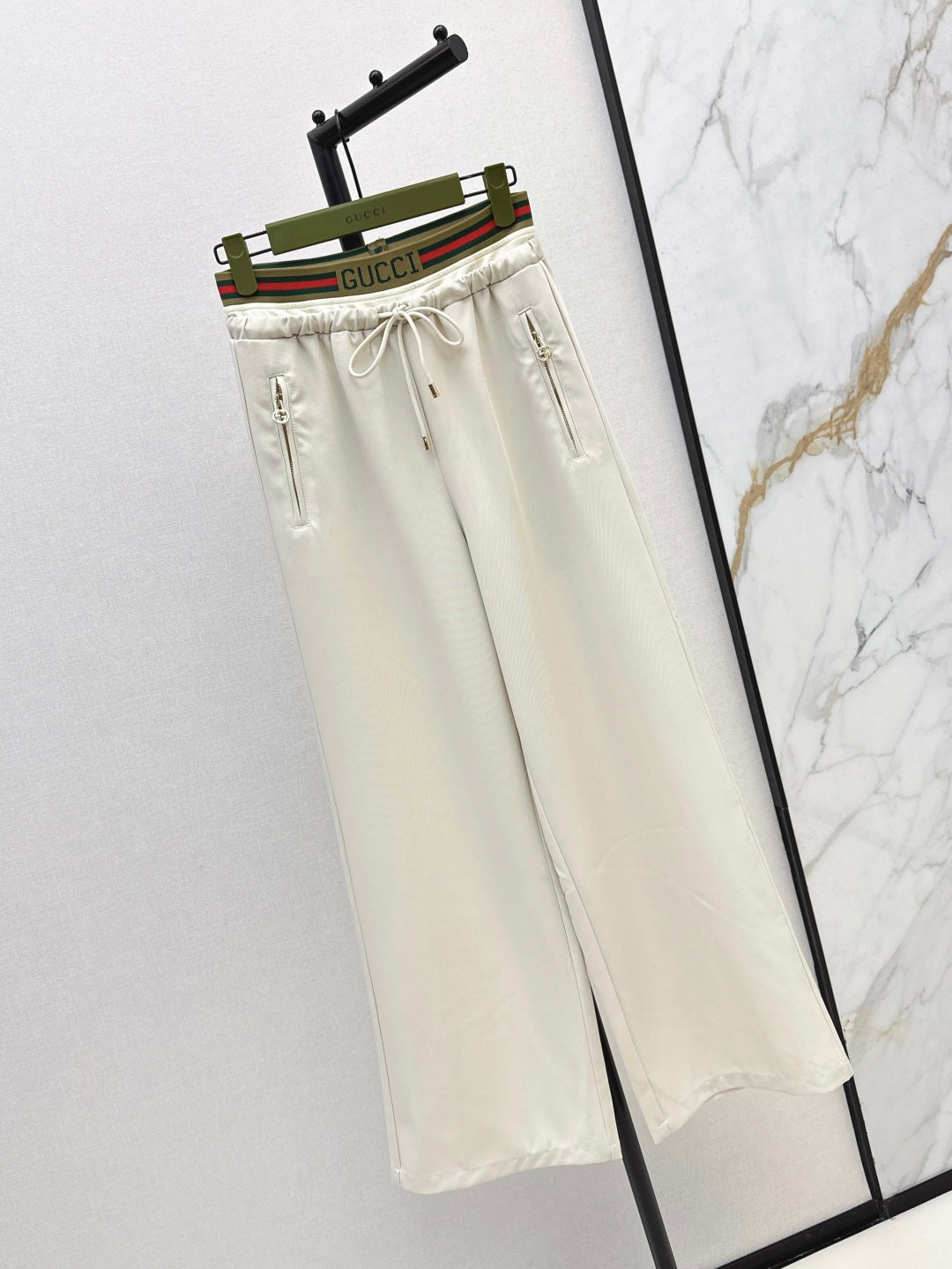 Gu* 25ss drawstring pants with web