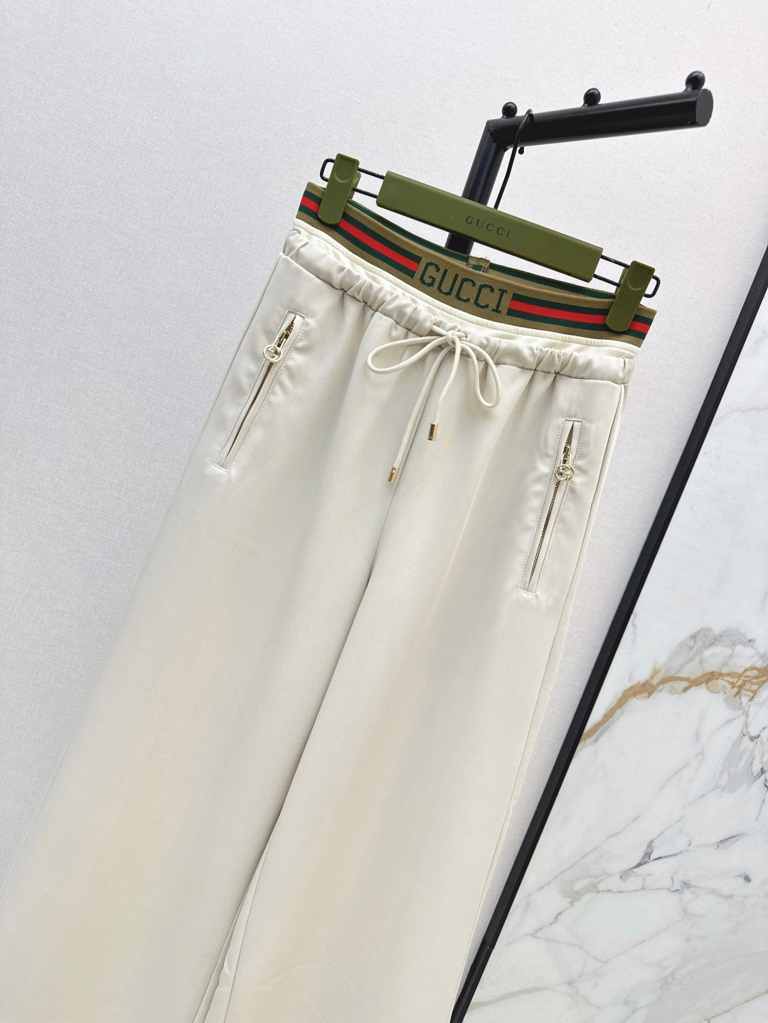 Gu* 25ss drawstring pants with web