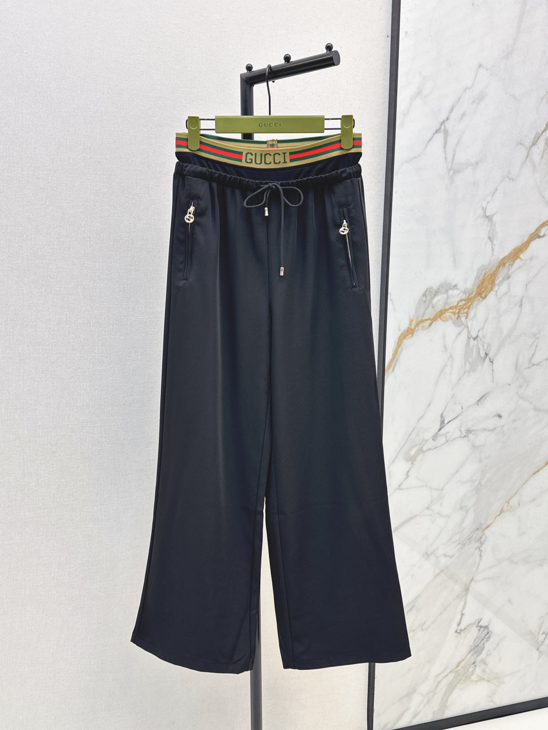 Gu* 25ss drawstring pants with web