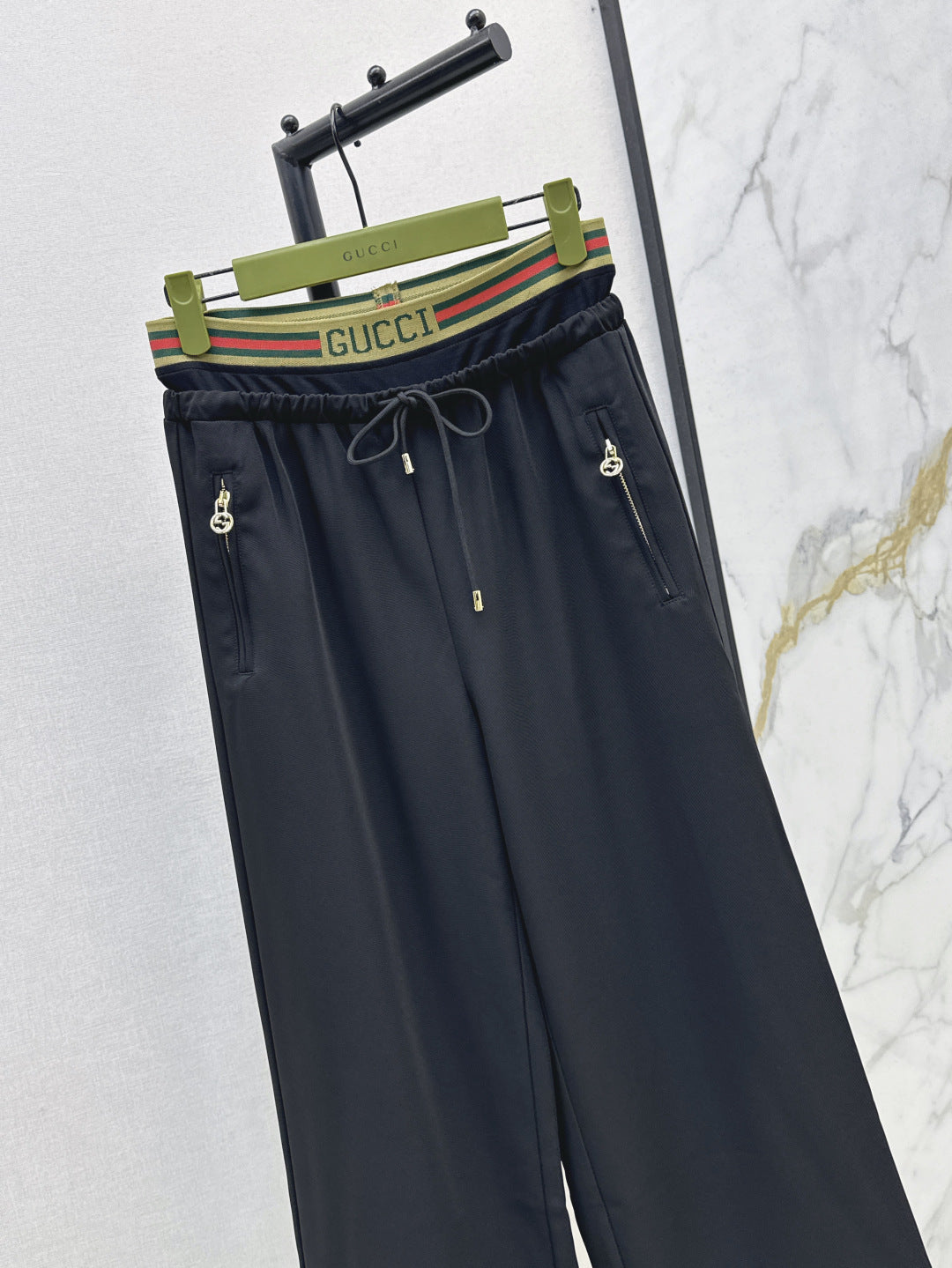 Gu* 25ss drawstring pants with web