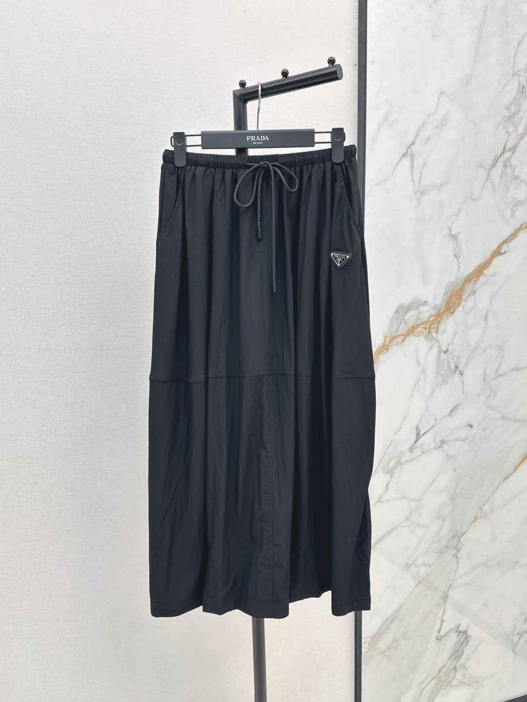 Pra* 25ss drawstring flared skirts