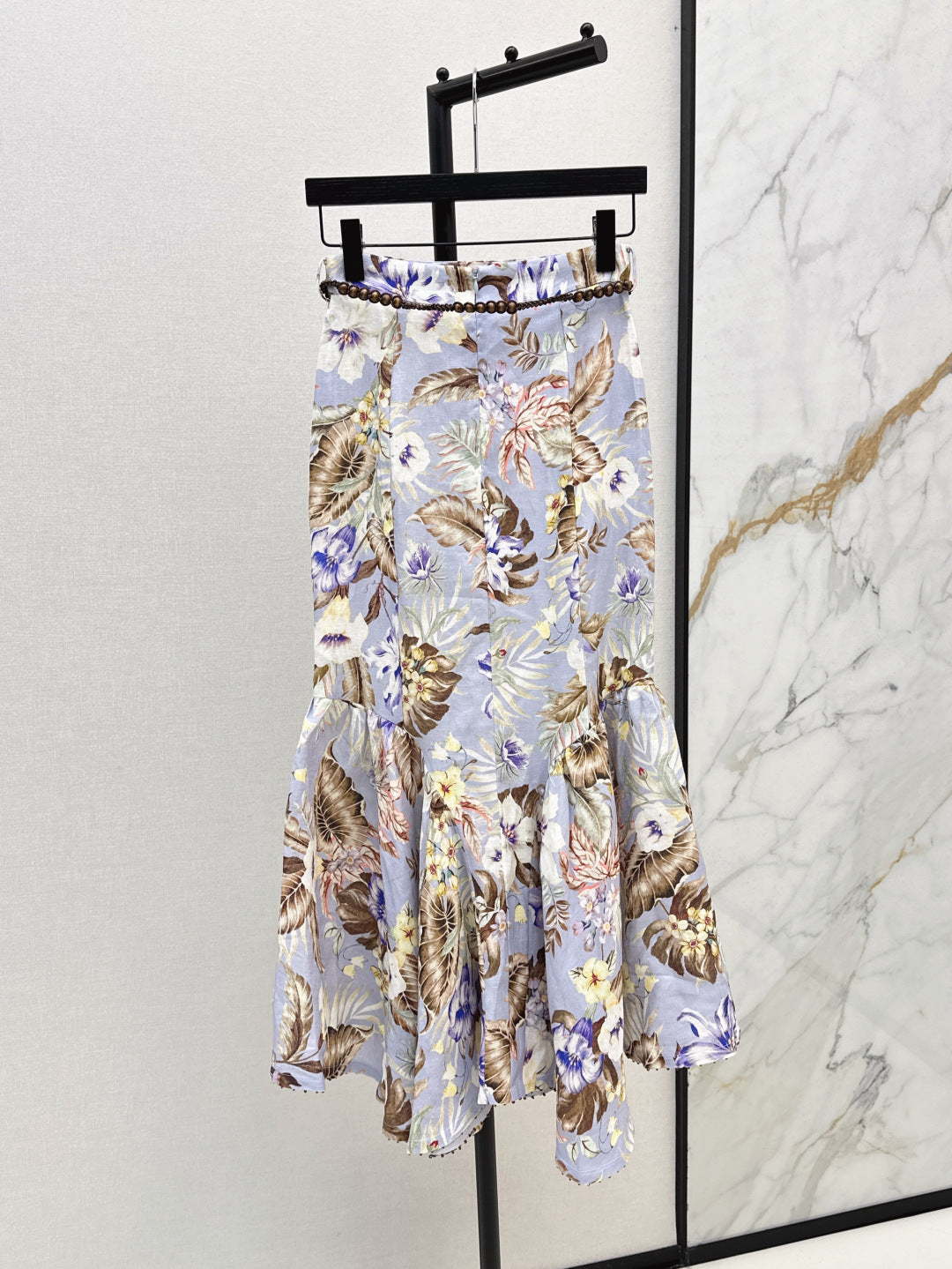 Zim* 25ss floral printed pencil skirt