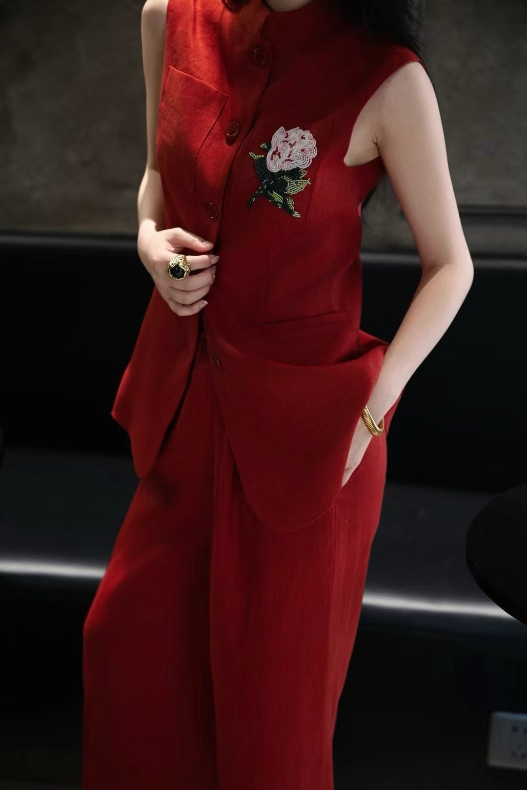 Lor*P 25ss linen vest set