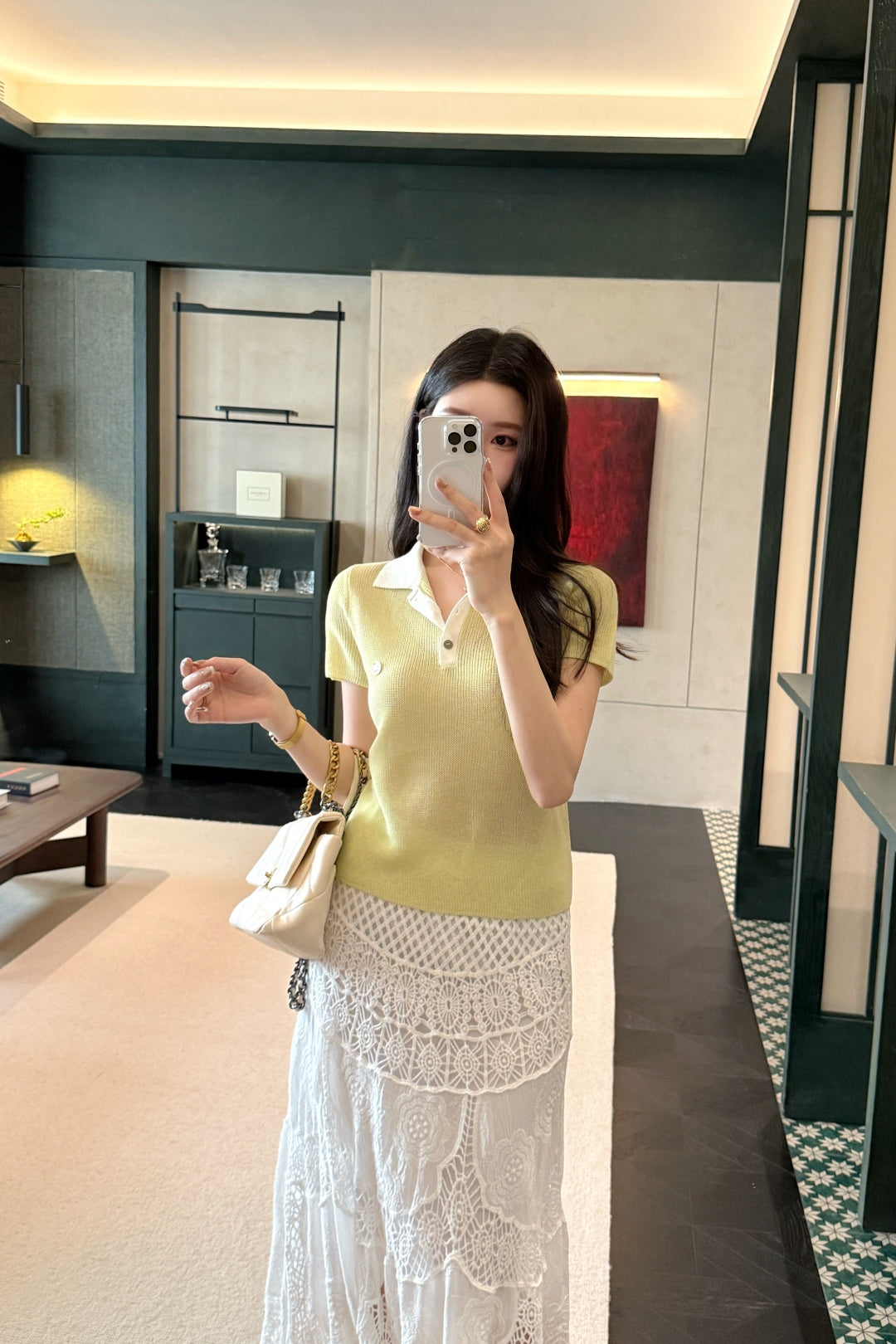 M*u 25ss knitted polo shirt