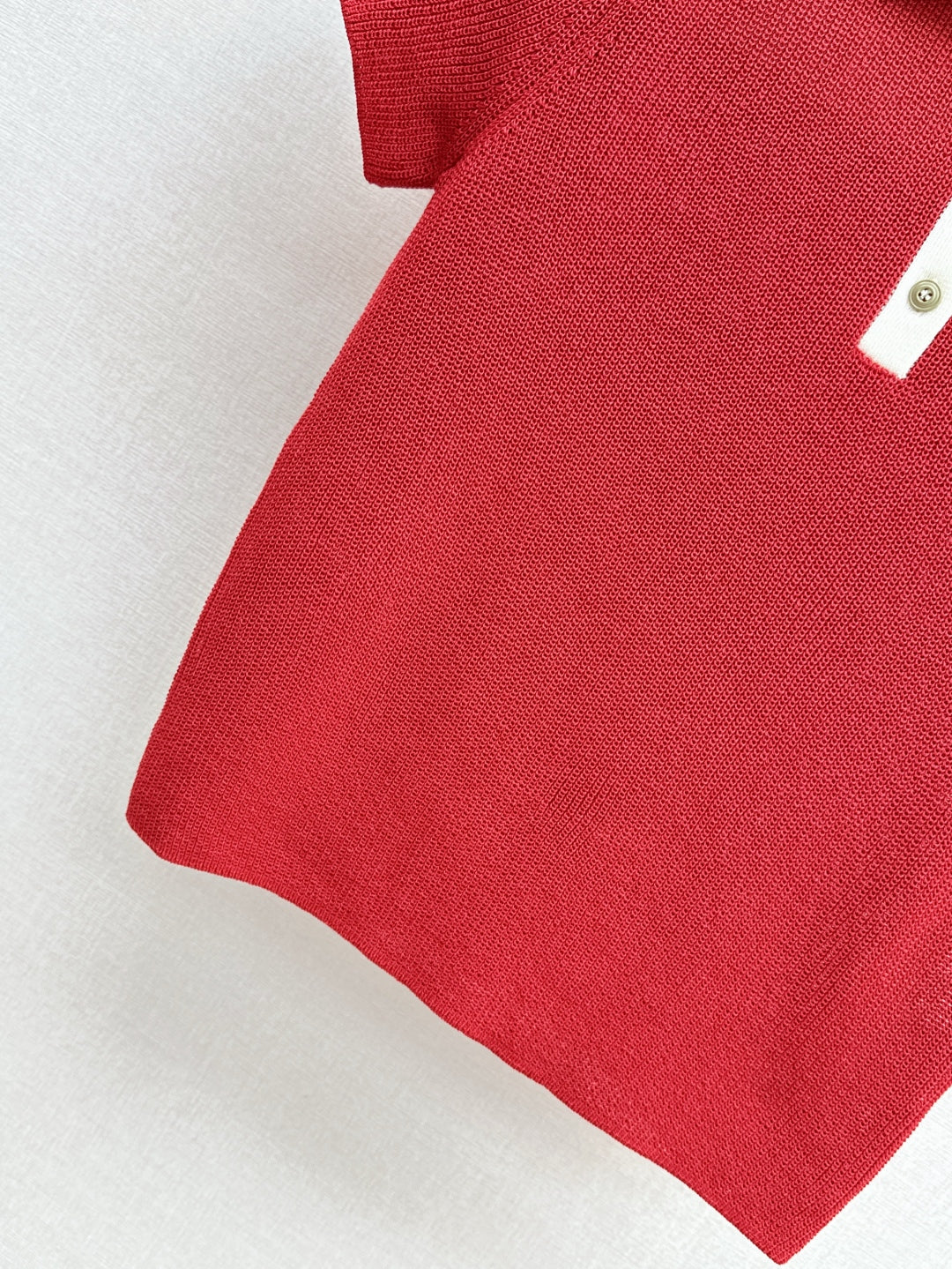 M*u 25ss knitted polo shirt