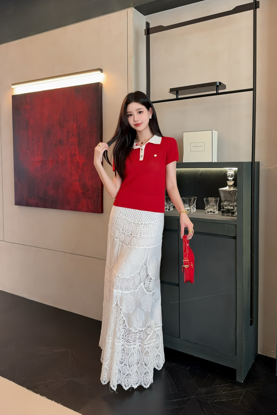 M*u 25ss knitted polo shirt