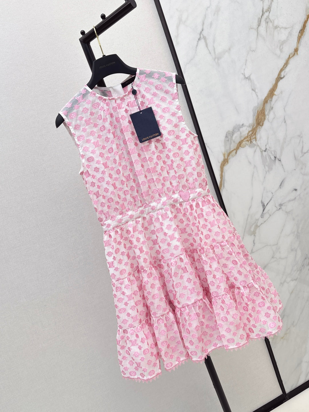 Loui* 25ss monogram jacquard tiered dress