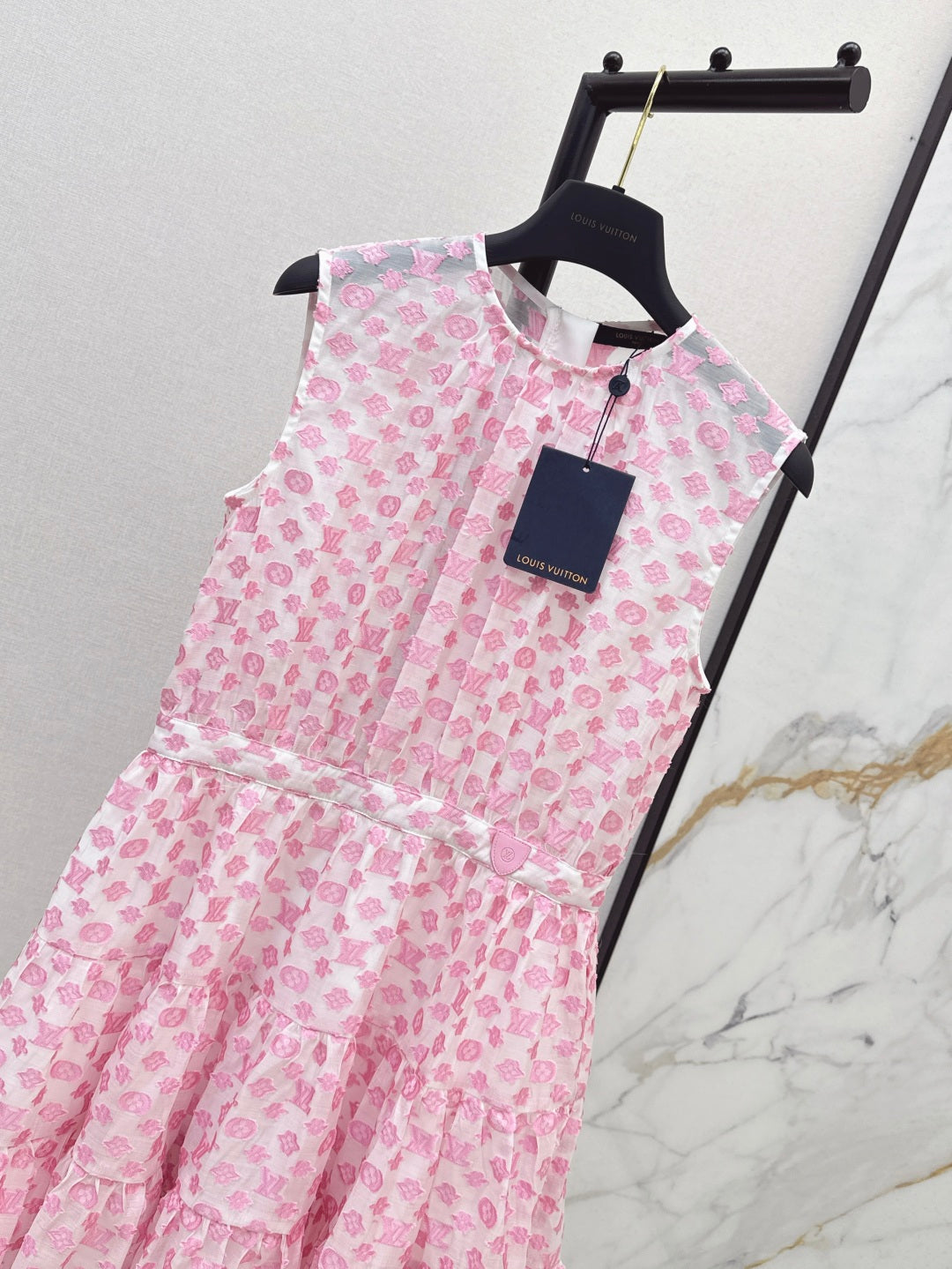 Loui* 25ss monogram jacquard tiered dress