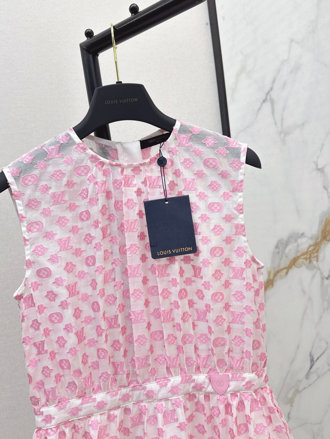 Loui* 25ss monogram jacquard tiered dress