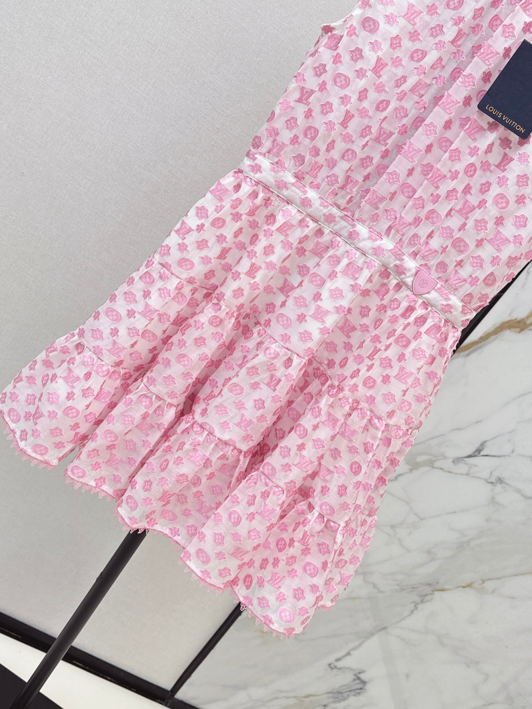 Loui* 25ss monogram jacquard tiered dress