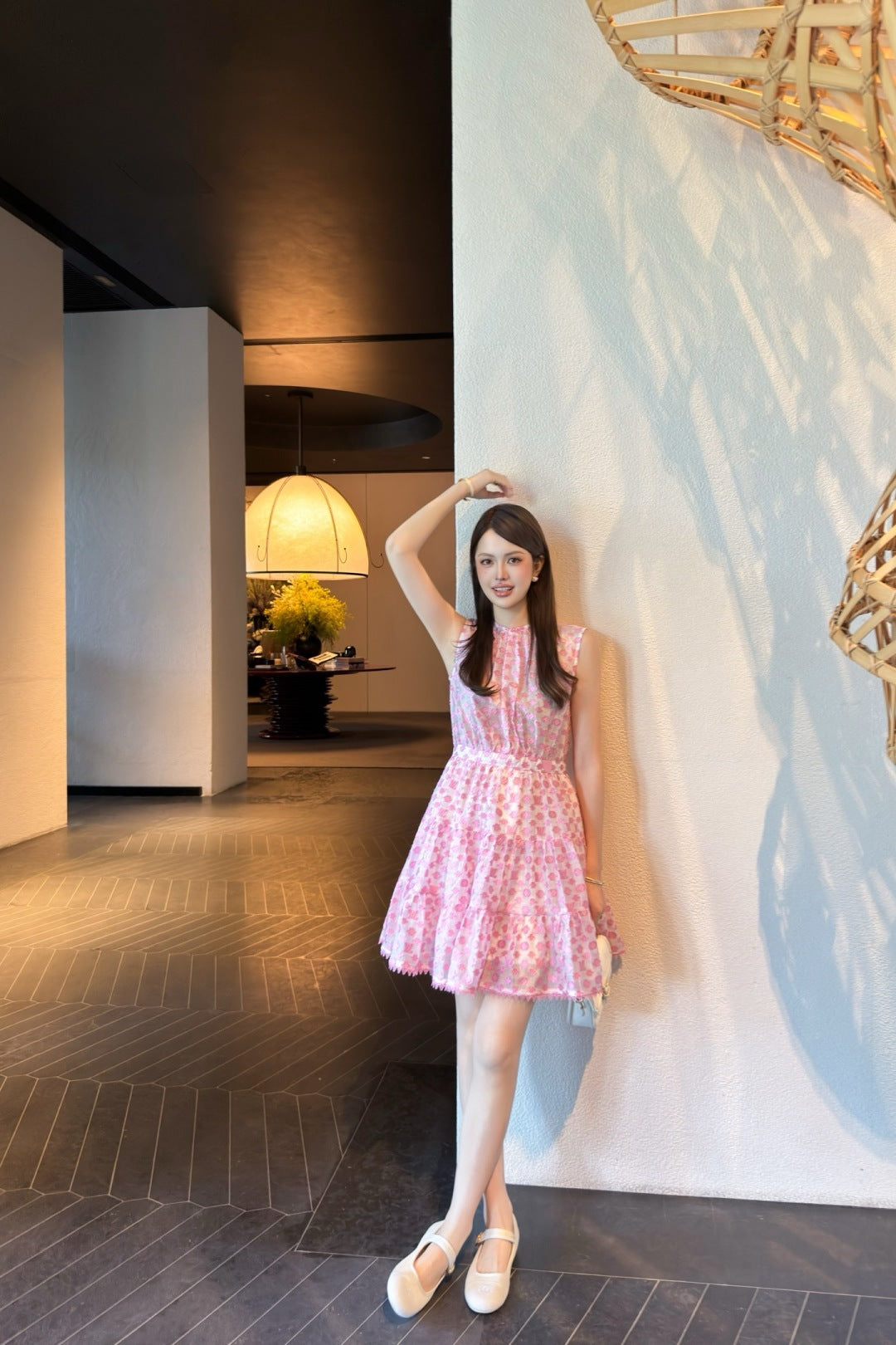 Loui* 25ss monogram jacquard tiered dress