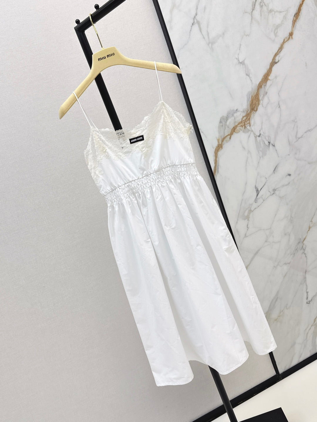 M*u 25ss poplin and lace dress