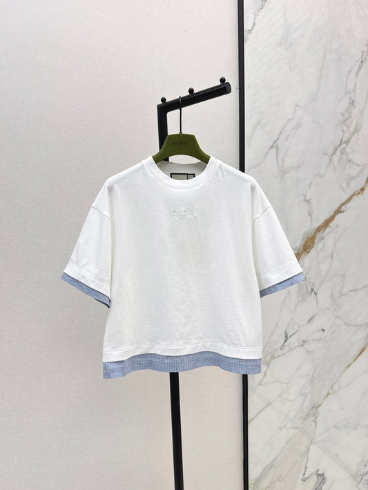 Gu* 25ss embroidered jersey t-shirt