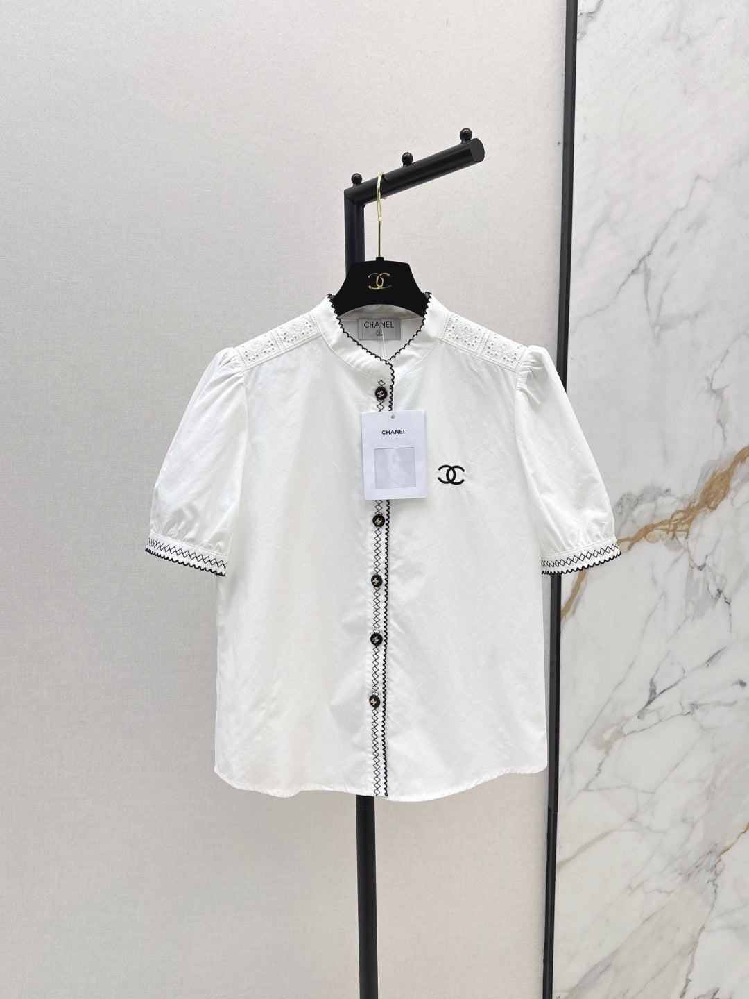 C*nel 25ss embroidered short-sleeve shirt