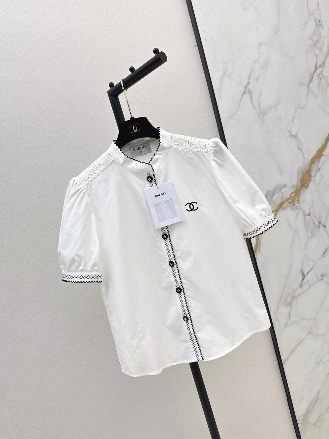 C*nel 25ss embroidered short-sleeve shirt