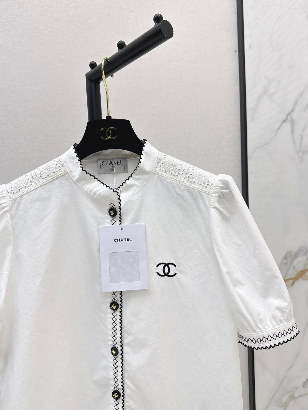 C*nel 25ss embroidered short-sleeve shirt