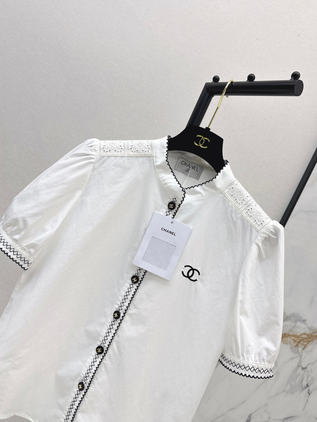 C*nel 25ss embroidered short-sleeve shirt