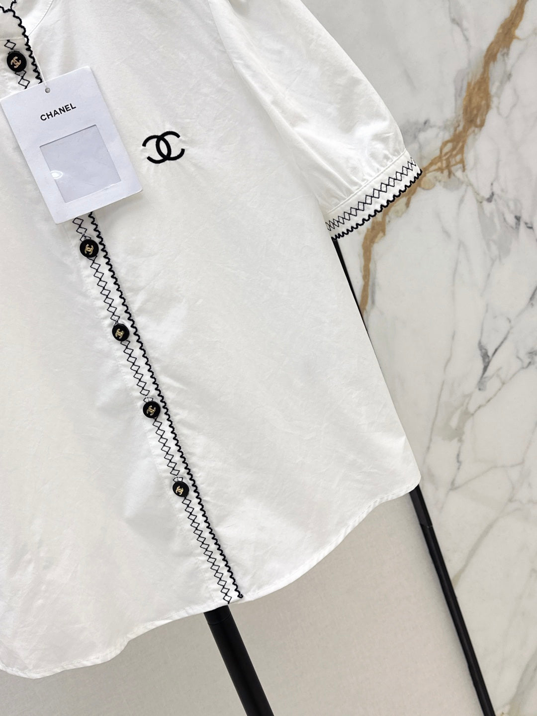 C*nel 25ss embroidered short-sleeve shirt