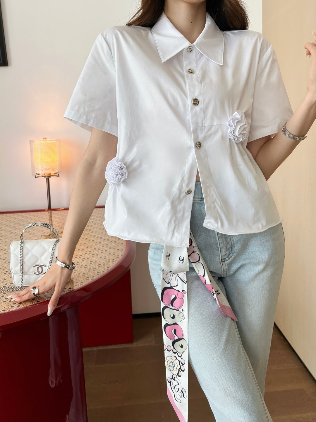 C*nel 25ss 3D flower shirt