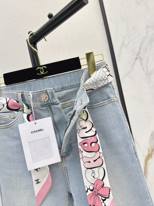 C*nel 25ss slim jeans with scraf