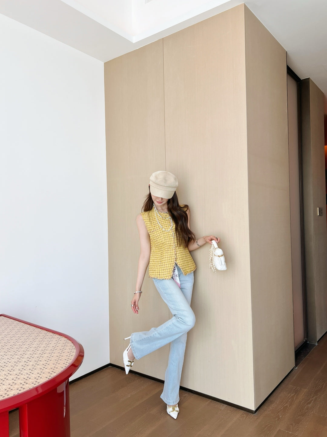 C*nel 25ss slim jeans with scraf