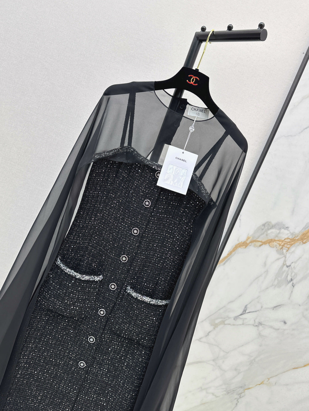 C*nel 25ss glittered tweed dress twinset