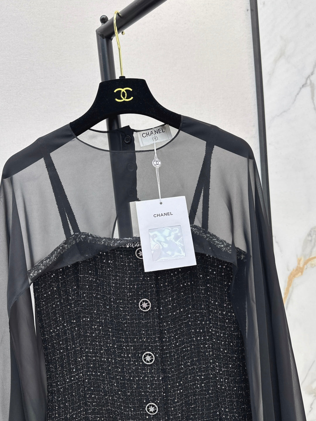 C*nel 25ss glittered tweed dress twinset