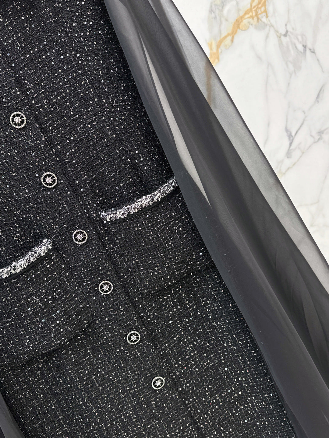 C*nel 25ss glittered tweed dress twinset