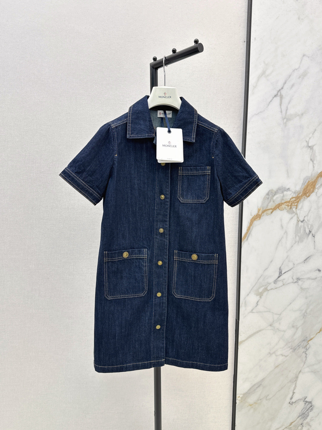 Monc* 25ss washed denim dress