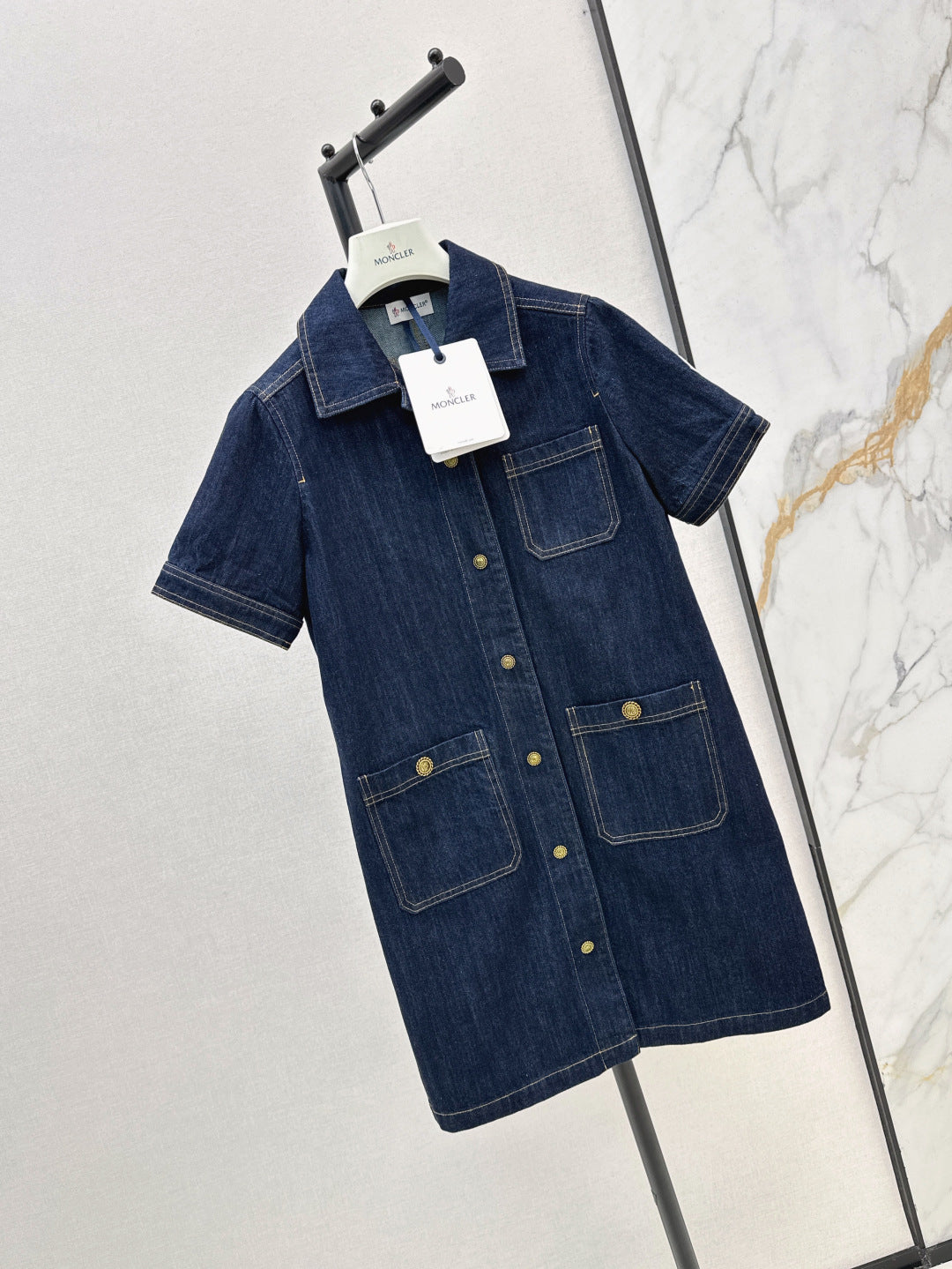 Monc* 25ss washed denim dress