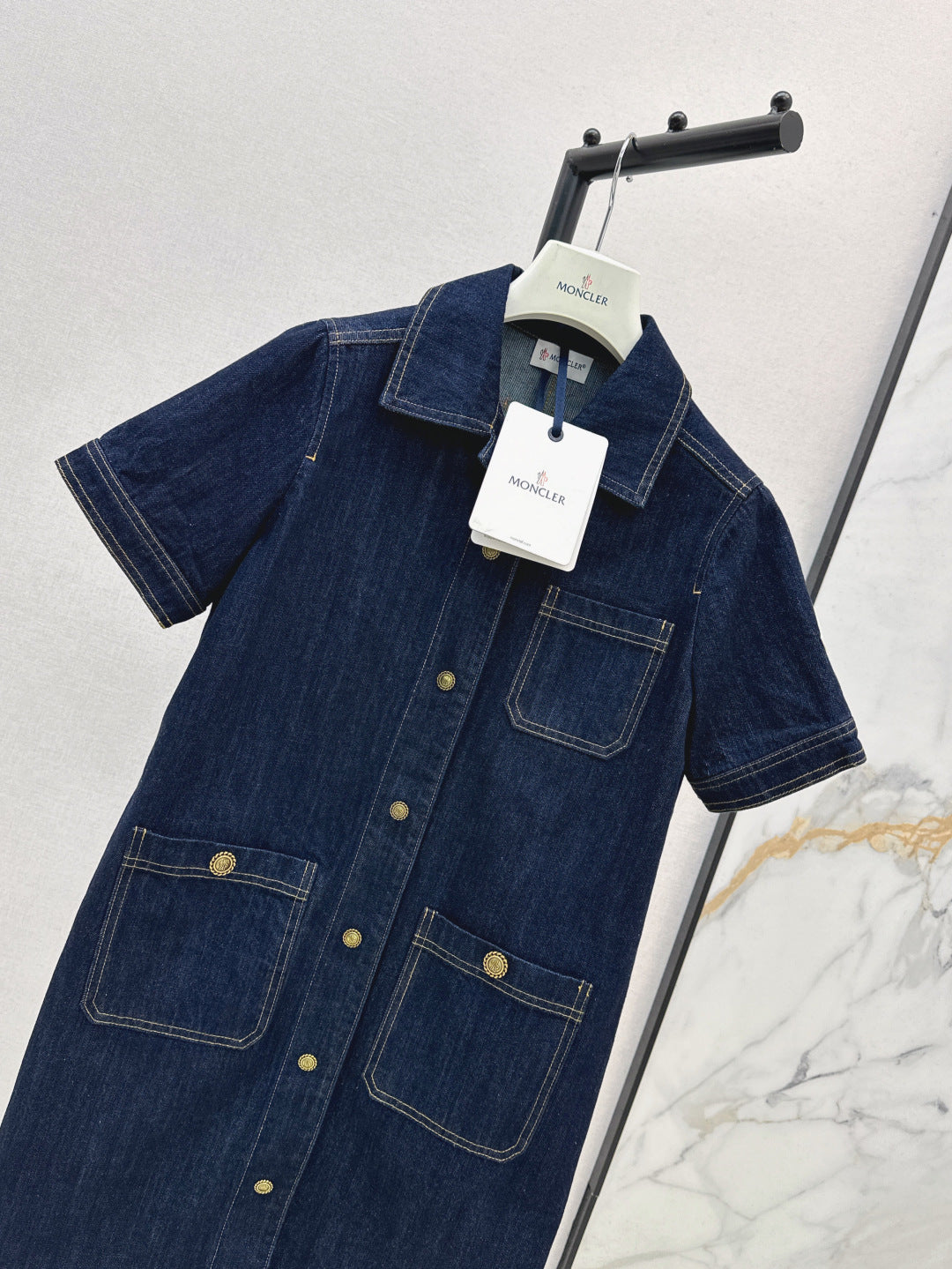 Monc* 25ss washed denim dress