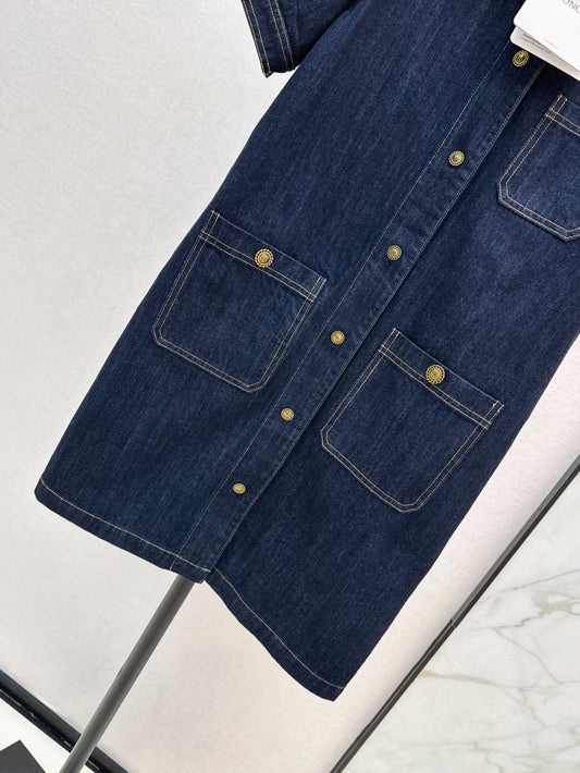 Monc* 25ss washed denim dress