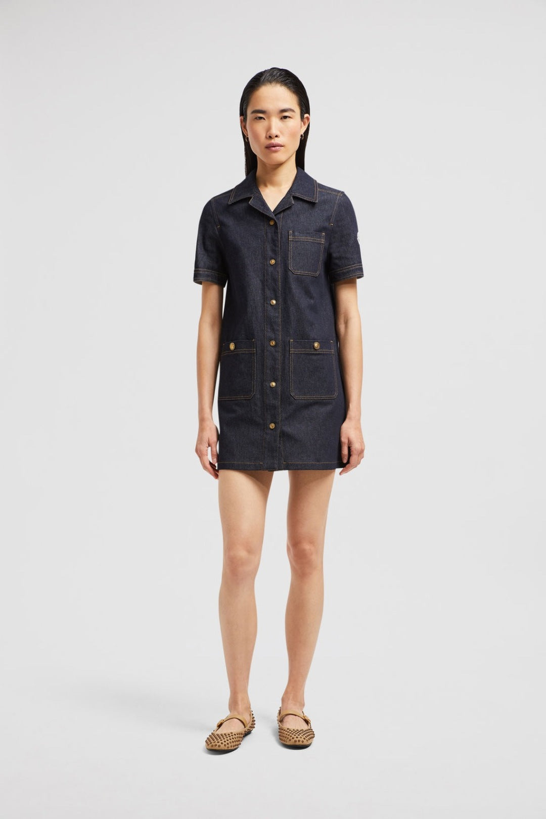 Monc* 25ss washed denim dress