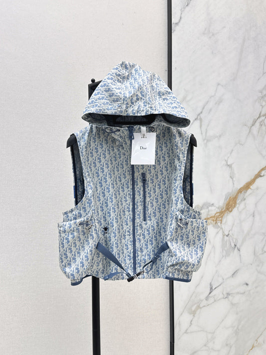 D*r 25ss oblique jacquard hooded vest