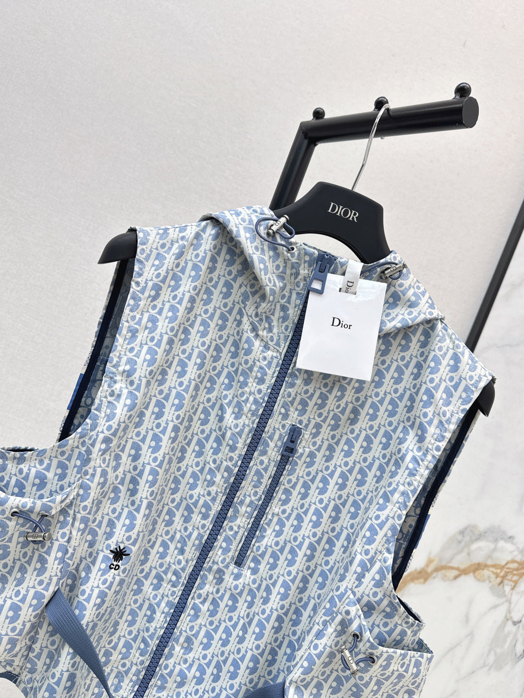 D*r 25ss oblique jacquard hooded vest