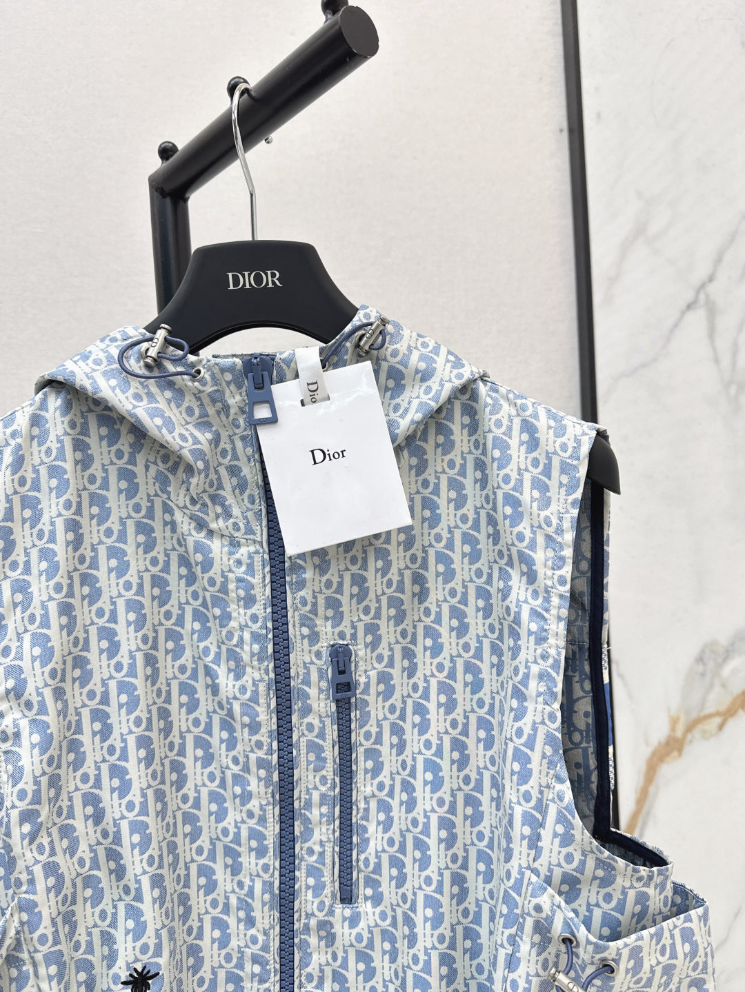 D*r 25ss oblique jacquard hooded vest