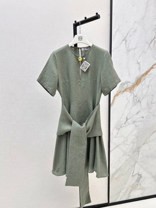 Loe* 25ss tied linen dress
