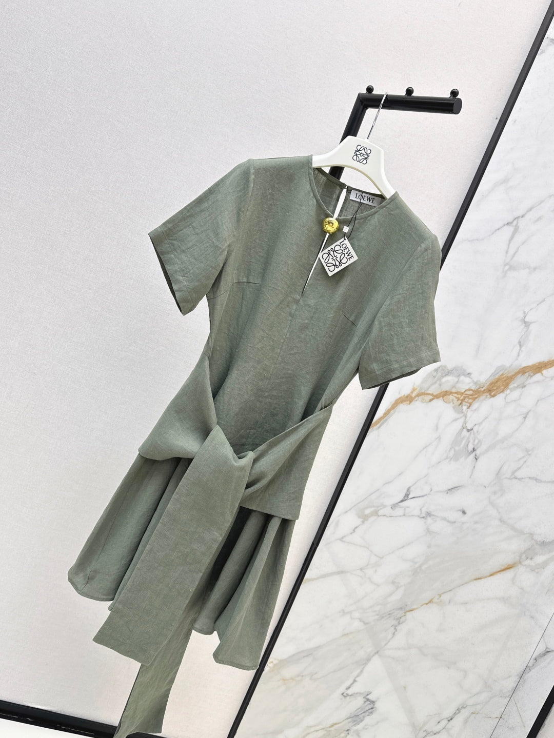Loe* 25ss tied linen dress
