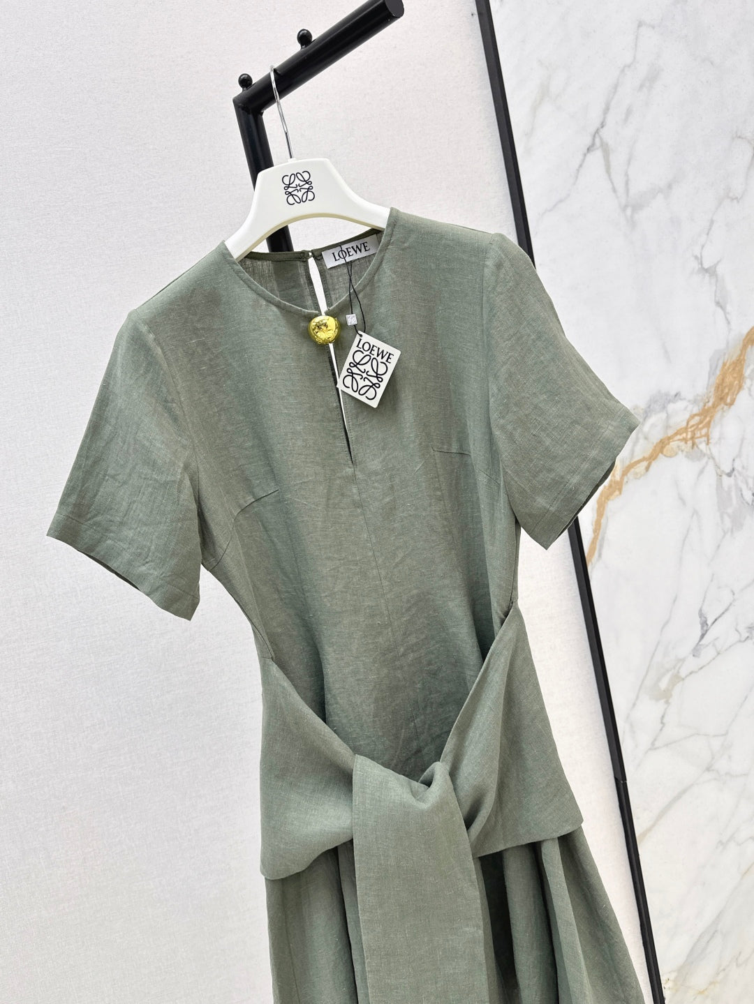 Loe* 25ss tied linen dress