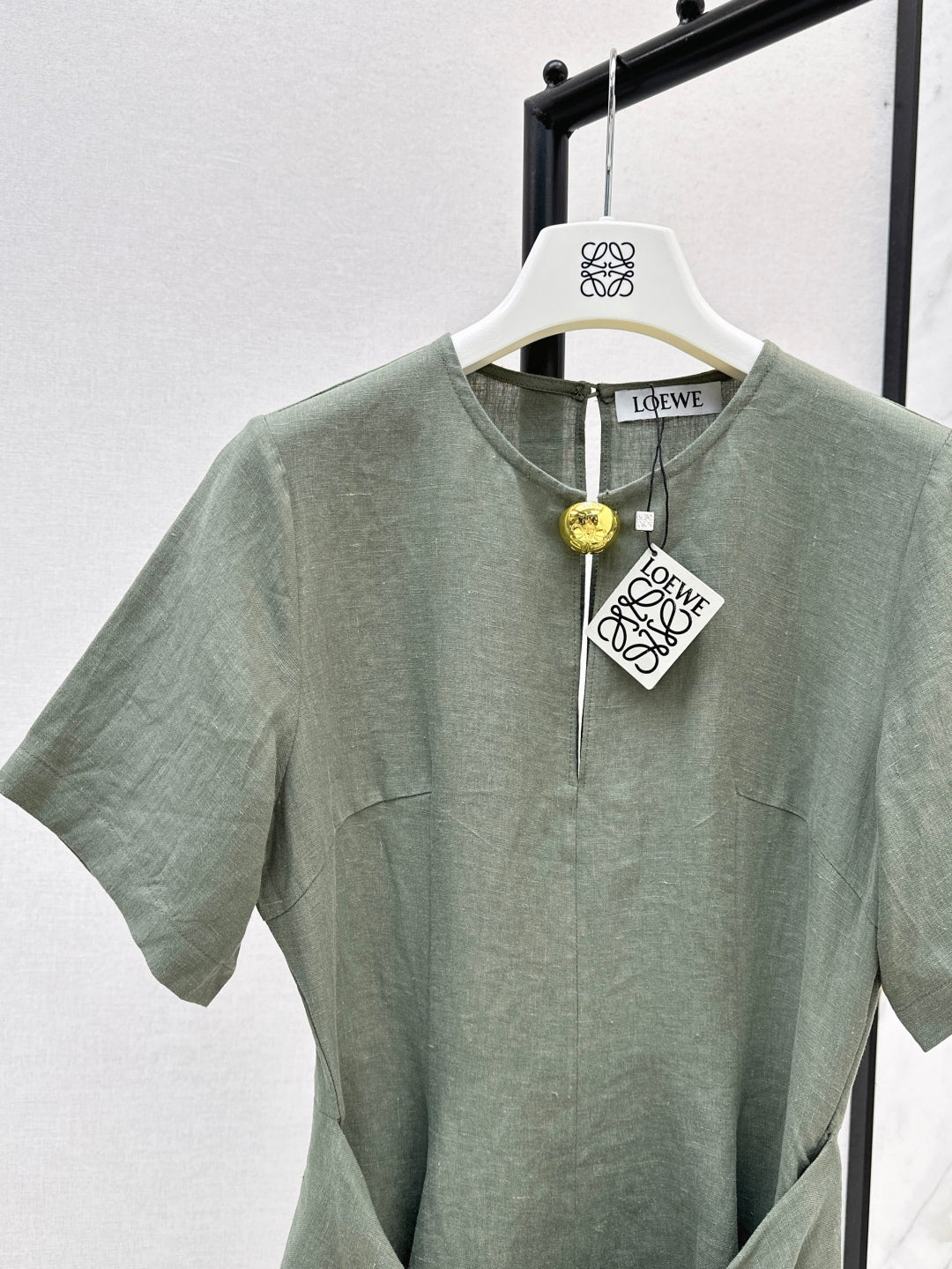 Loe* 25ss tied linen dress