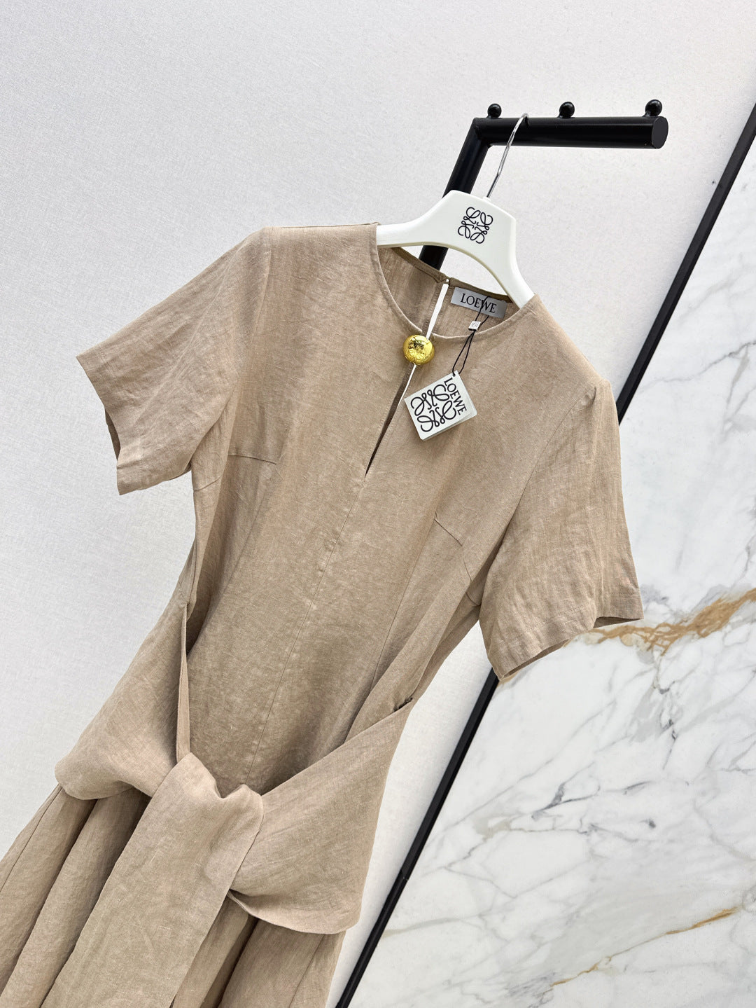 Loe* 25ss tied linen dress