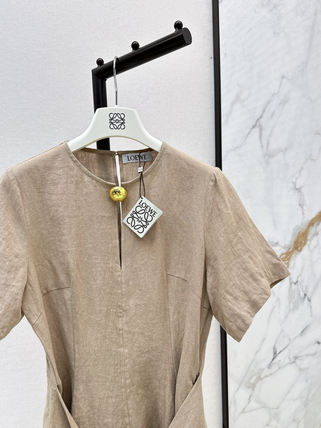 Loe* 25ss tied linen dress