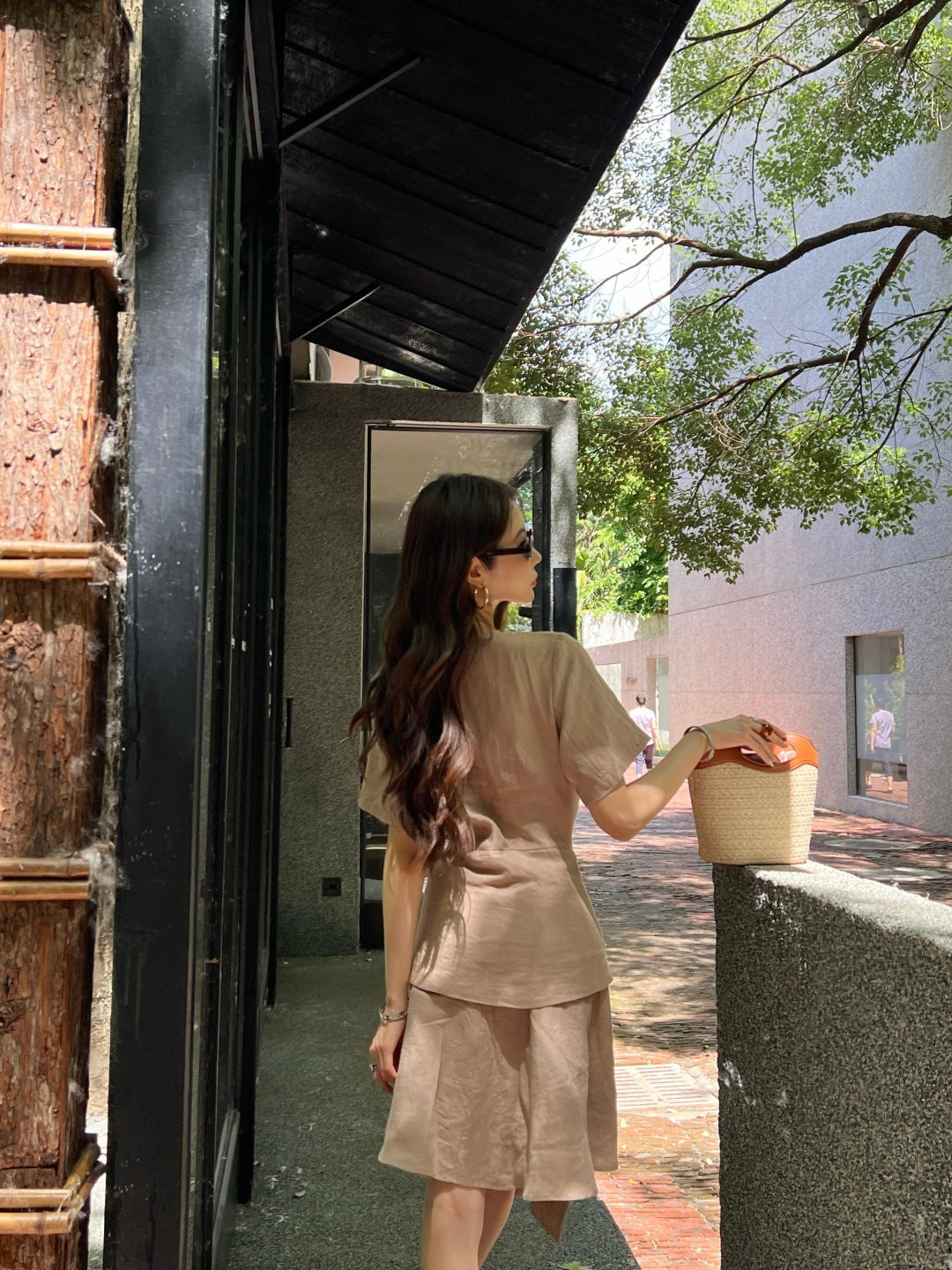 Loe* 25ss tied linen dress