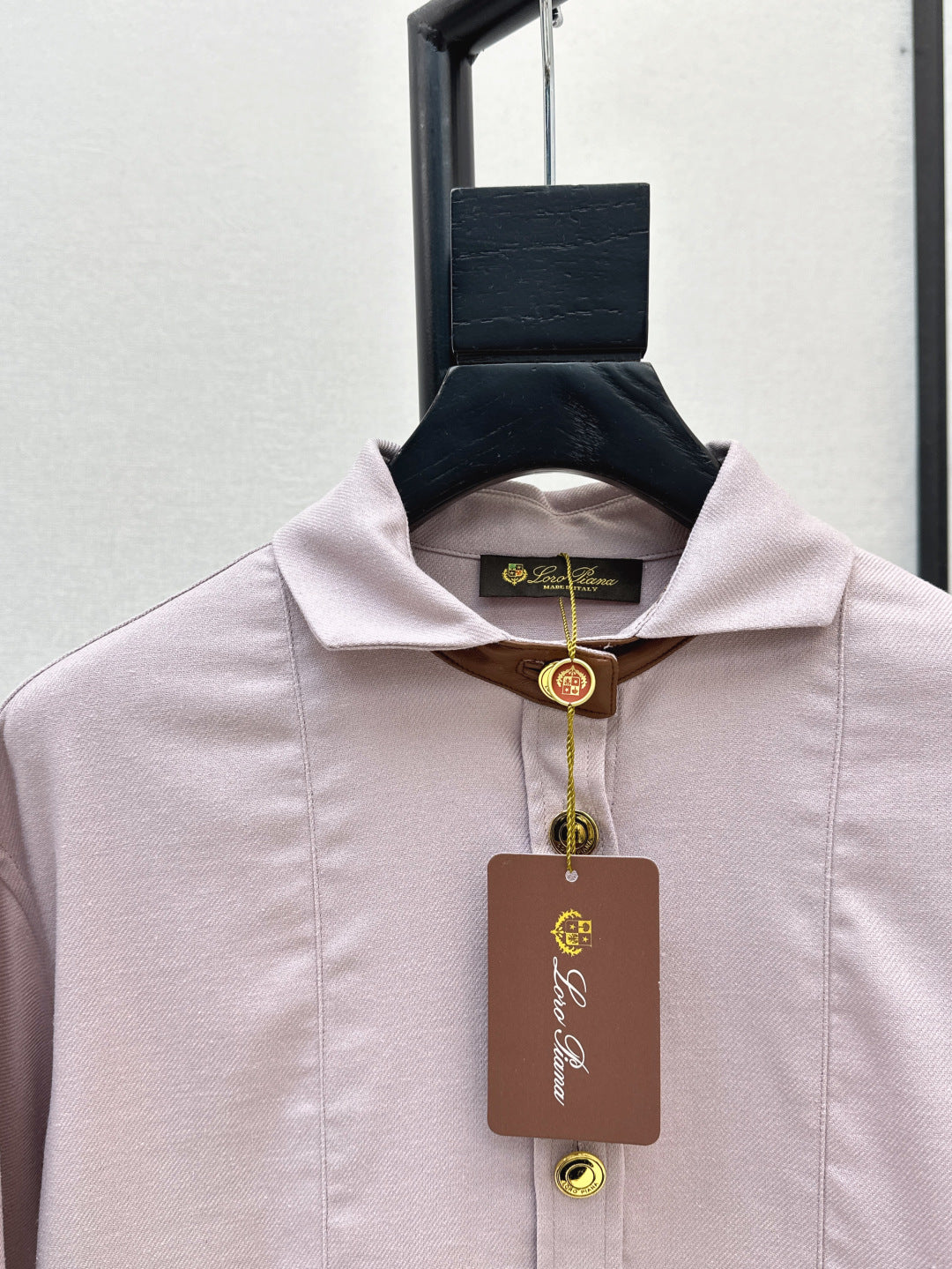 Lor*P 25ss leather accent long-sleeve dress