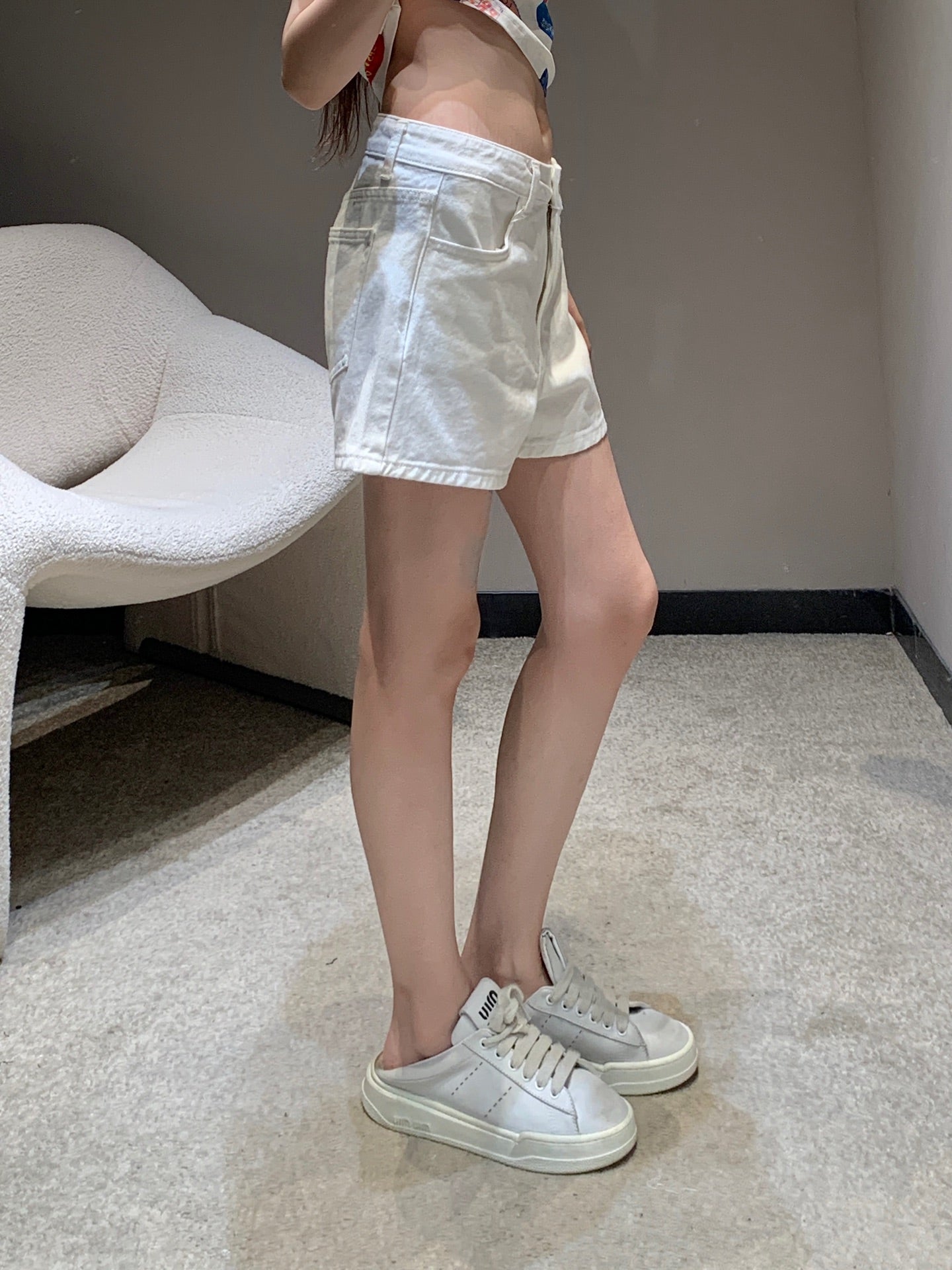 C*nel 25ss sequins pocket demin shorts