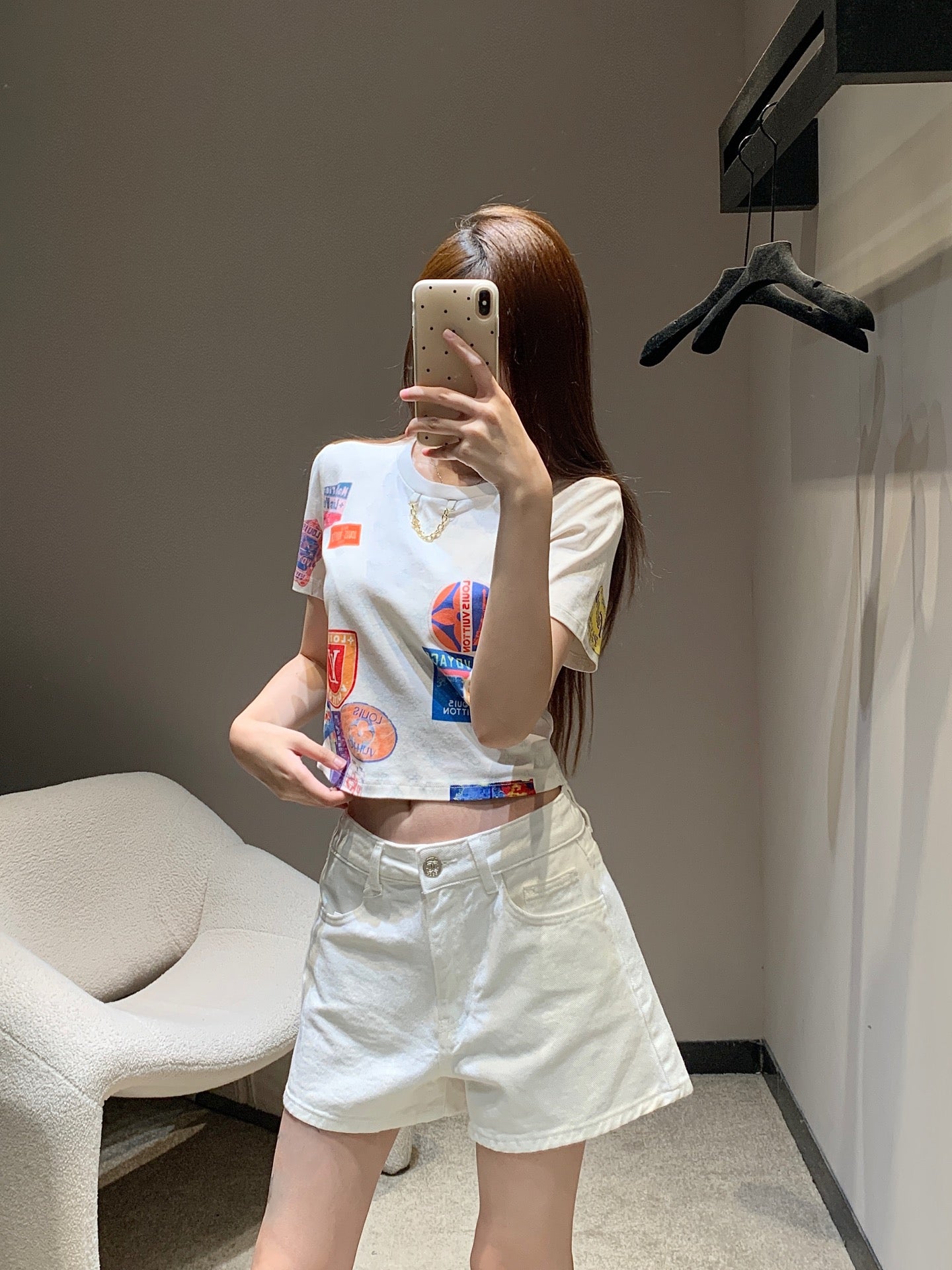 C*nel 25ss sequins pocket demin shorts